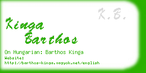 kinga barthos business card